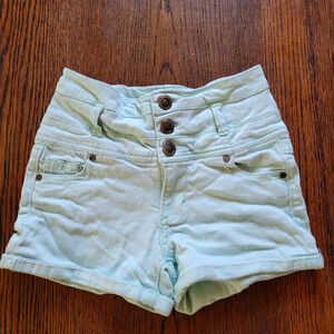 Hot Kiss Cici High Rise Mint Green Denim Jean Shorts Size Junior's 5